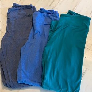 3 LuLaRoe OS leggings blues